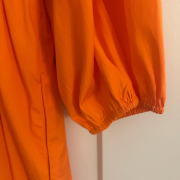 Jcrew V-neck midi dress in cotton poplin orange XL - Picture 11 of 14